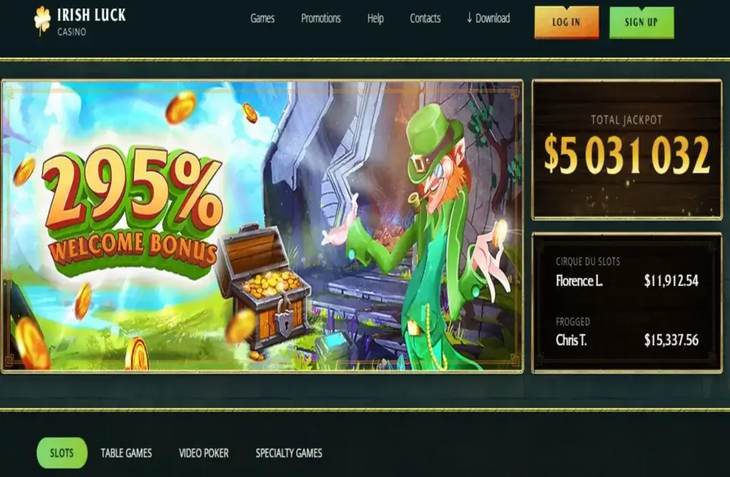 Irish Luck Casino Homepage